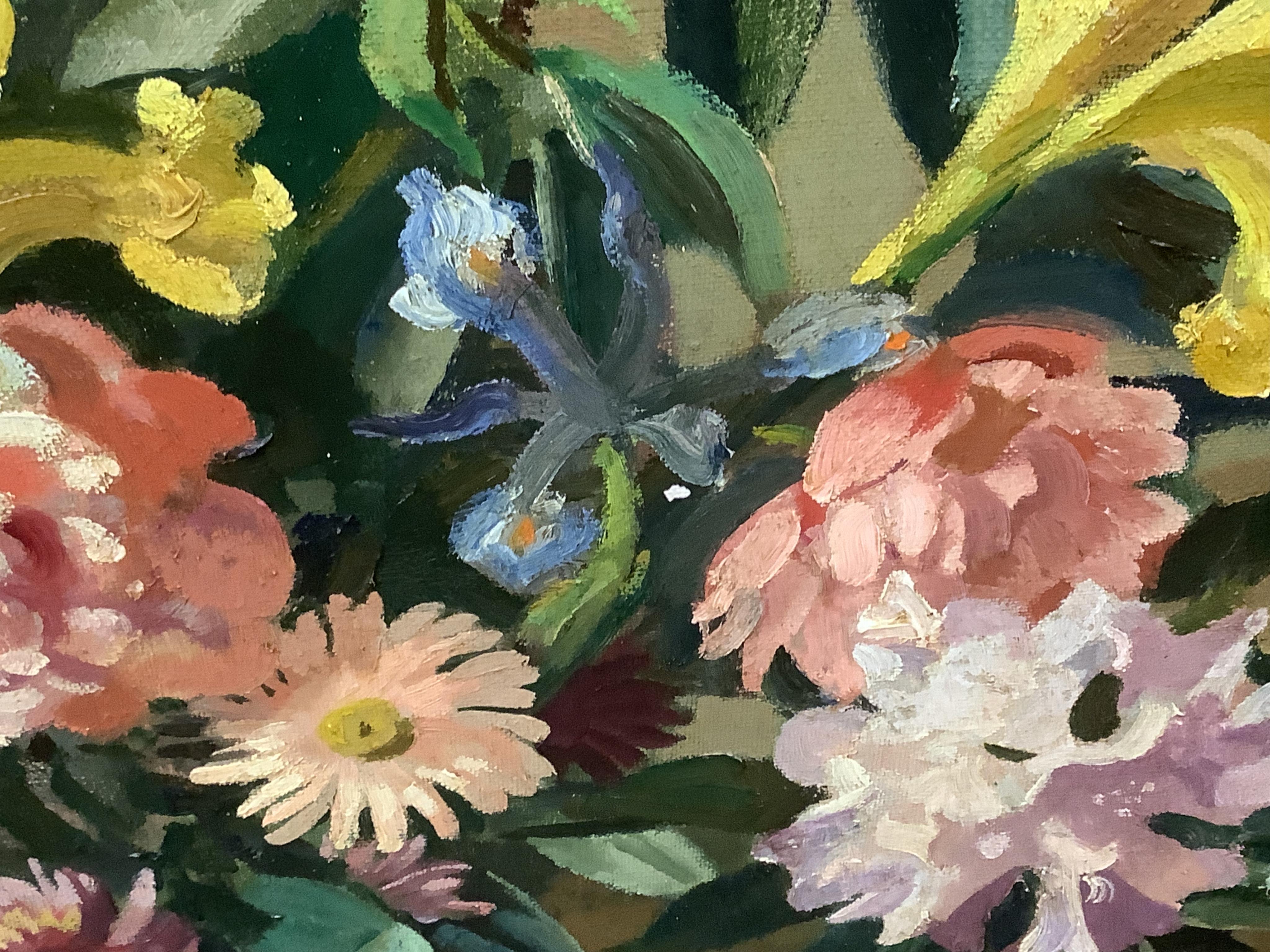 John Thomas Young Gilroy (1898-1985), Still life of flowers in a vase, signed, details verso, oil on canvas, 75 x 62cm
